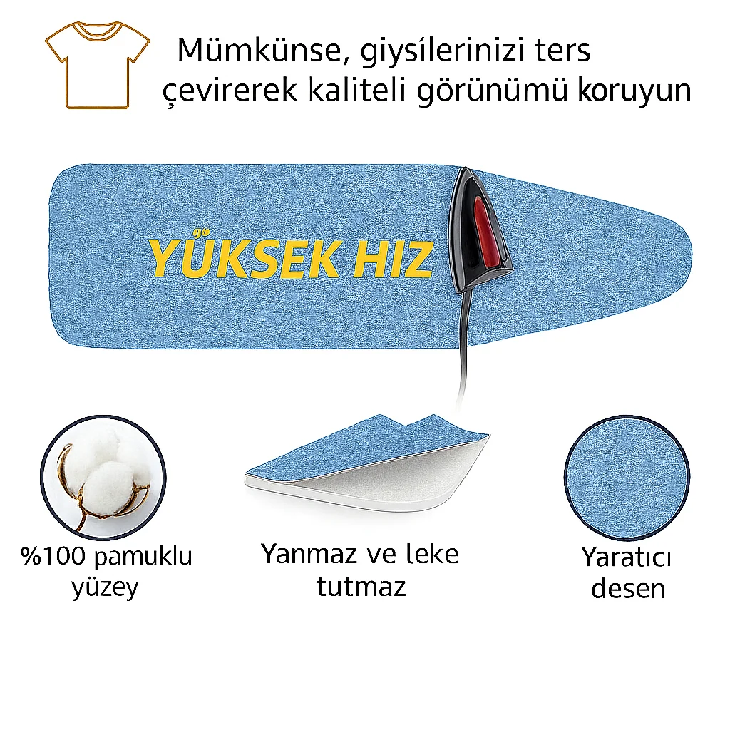 Mavi Ütü Masası Kılıfı