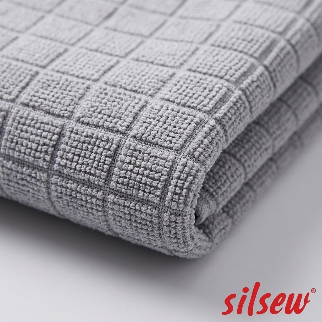 Silpek 3’lü Mikrofiber Gri Mutfak Temizlik Bezi 40x40 cm – Yüksek Emici, İz ve Tüy Bırakmaz Petek Dokulu Bez