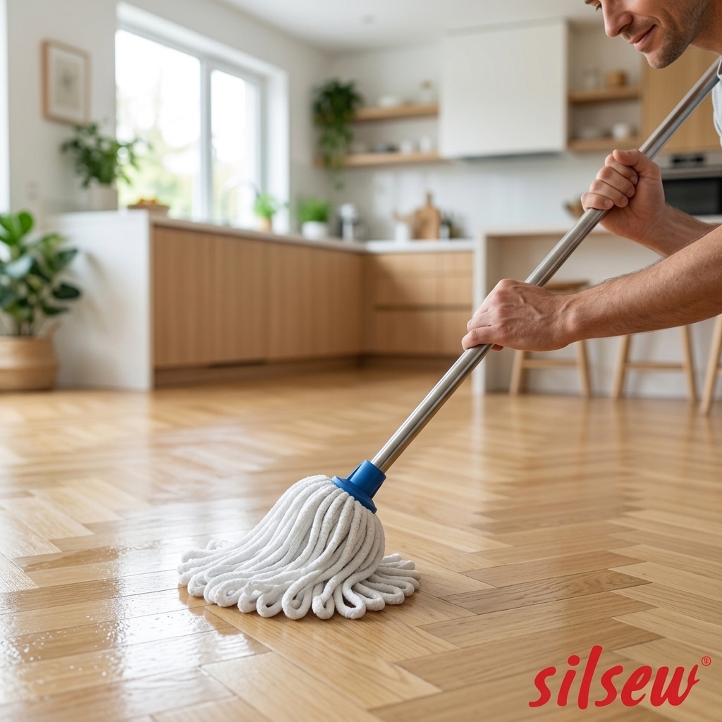 Silpek Mikrofiber Örgülü Saçaklı Mop Yedek Bezi – Klasik Vidalı Örgü Paspas Yedek Kafası