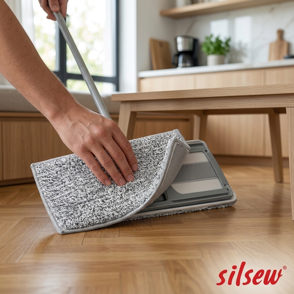 Silpek Smooth Mikrofiber Düz Mop Yedek Bezi – Flat Tablet Mop Uyumlu Cırtlı Zemin Temizlik Bezi