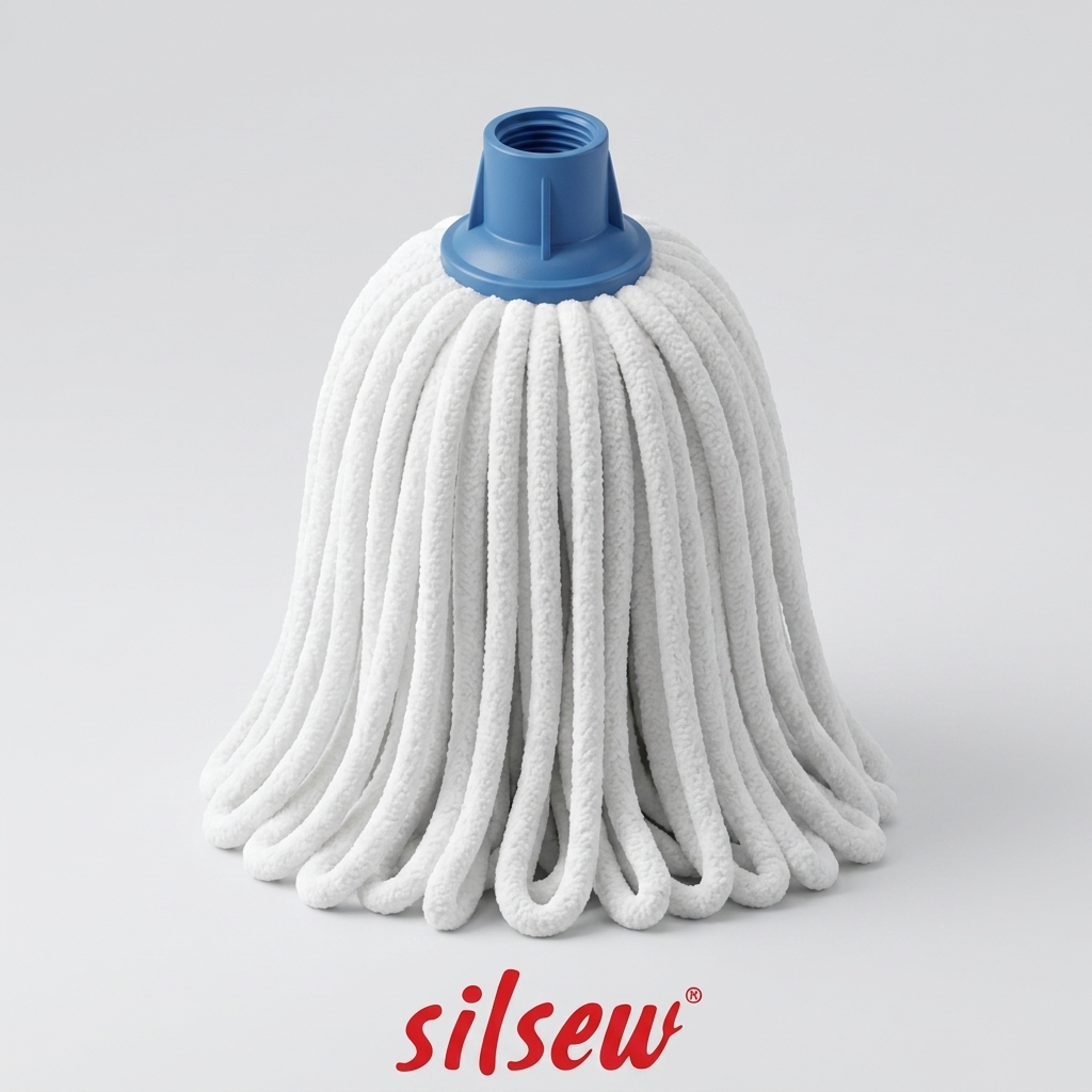 Silpek Mikrofiber Örgülü Saçaklı Mop Yedek Bezi – Klasik Vidalı Örgü Paspas Yedek Kafası